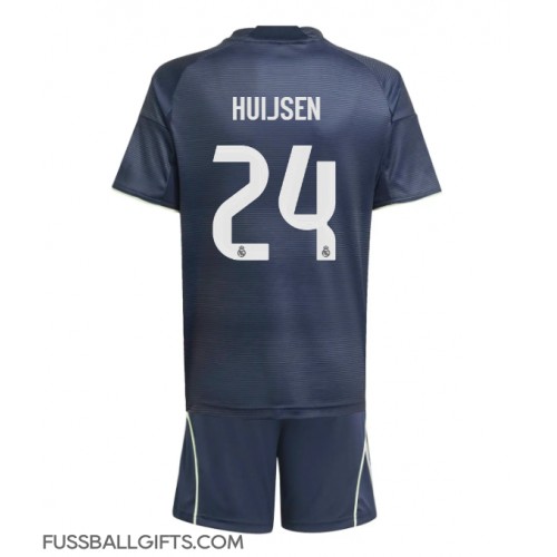 Real Madrid Dean Huijsen #24 Fußballbekleidung Auswärtstrikot Kinder 2025-26 Kurzarm (+ kurze hosen)